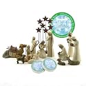 Willow Tree 14 Piece Starter Nativity Set By Susan Lordi with Go Green! Compressed Bamboo Towels