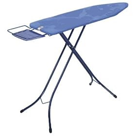 Brabantia Ironing Board with Steel Iron Rest, 124 x 38cm, 22mm Blue Frame, Luberon Blue