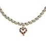 18k Yellow Gold Plated Sterling Silver Lab Created Ruby and Diamond Accent Heart Pendant