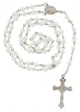 Rosary - White 6mm Beads - 26in. Rosary Necklace Length - 31in. Overall Length