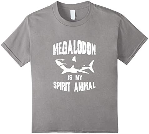 Kids FUNNY MEGALODON SPIRIT ANIMAL T-SHIRT Zoo Shark Meme Animal 8 Slate