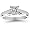 18k White Gold 1/3ctw. Princess Cut Trellis Setting Solitaire Diamond Ring - (G-H;SI1-2) Size 5