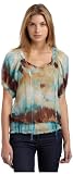 Karen Kane Women's Hem Stitch Ruffle Blouson Top