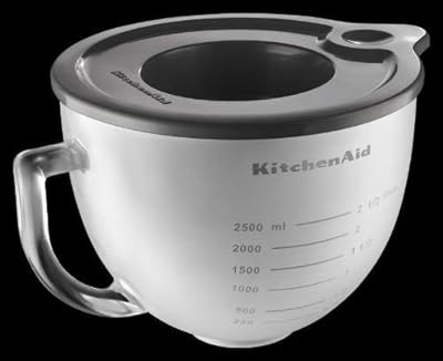 Kitchenaid Frosted Glass Bowl K5gbf for 5-qt Stand Mixers Side Measurement W/lid
