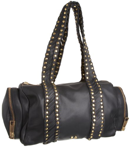 French Connection Women’s Strip Stud Bowling Bag Black Medium