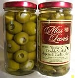 Gourmet Food : 'Rockets' Double-Stuffed Jalapeno & Garlic Spanish Queen Olives 12 oz. Jar
