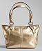 Coach Metallic Leather Small Bag Tote 42416 Gold