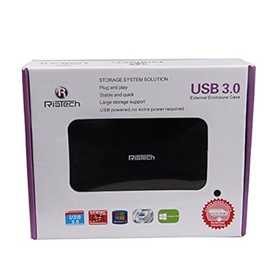 RiaTech Ultra Slim USB 3.0 to 2.5-Inch SATA External Aluminium Hard Drive FlowerPrint Enclosure Case for 7mm &amp;...