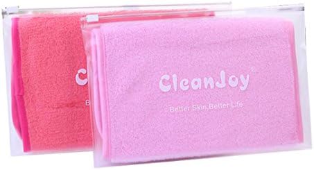 Magic Makeup Remover - Set of 2 Cloths (1 Pink &amp; 1 Red) with 2 zipper lock bags. So Soft! Works Great! (Compare to Makeup Eraser)