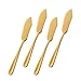 Stainless Steel 18/10 Cheese Desert Knives, Set of 4, Baikai Gold Breakfast Butter Knife, Slicer Sandwich Spreader (Gold) â€¦