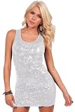Hot Round Neckline Straight Fitted Tank Style Top Diva Black Sequins All-Over Front Mini Dress
