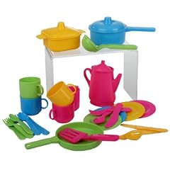 30 tlg K�chenset f�r Spielk�che T�pfe Kinderservice Besteck