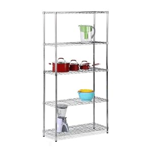 Honey-Can-Do SHF-01443 5-Tier Shelving Holds 200-Pounds per Shelf, 72-Inch, Chrome