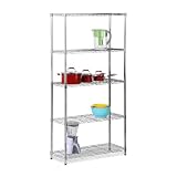 Honey-Can-Do SHF-01443 5-Tier Shelving Holds 200-Pounds per Shelf, 72-Inch, Chrome (Kitchen)