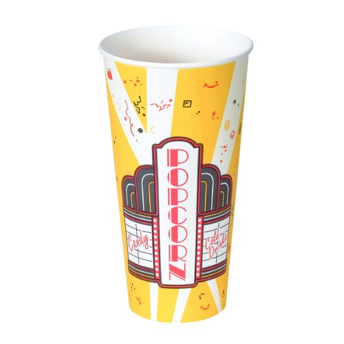 SOLO V24-00059 Treated Paper Popcorn Cup, 24 oz. Capacity, Premier Print (Case of 1,000)