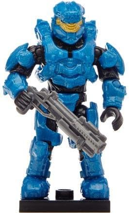 Halo Mega Bloks LOOSE Minifigure UNSC Blue Spartan Enforcer [Alpha Series]