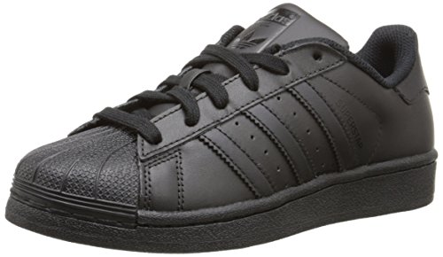 adidas Originals Superstar Foundation J Casual Basketball-Inspired Low-Cut Sneaker (Big Kid),Black/Black/Black,5.5 M US Big Kid