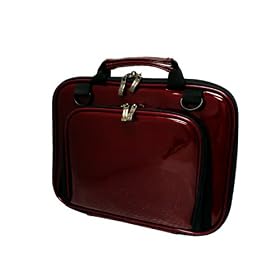 CaseCrown Double Memory Foam Netbook Case with Shoulder Strap (Metallic Merlot) for the ASUS N10J 10.2-Inch Netbook