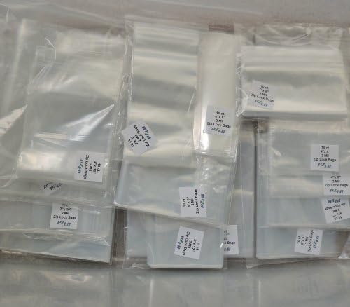 140 Clear Plastic Ziplock Bags 2 Mil Assorted Sizes Kit 2