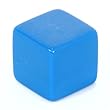 25mm d6 Opaque square-edged blank dice, blue