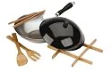 Typhoon Signature Lacquered Carbon Steel Wok Set 12"