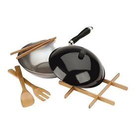 Typhoon Signature Lacquered Carbon Steel Wok Set 12"