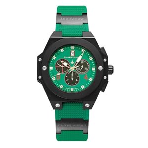 Buy Chase-Durer Mens 779.4BEB Conquest Sport Chronograph Stainless Steel and Green Rubber Watch by Chase-Durer