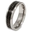 Flat Titanium Ring with Black Carbon Fiber Inlay (7.0 mm) - Sizes 8-12