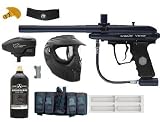 Paintball Kingman Spyder VICTOR Tank/Mask/Harness/Hopper/Eloader Set - DARK BLUE