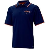 Nike Illinois Fighting Illini Navy Blue Classic Dri Fit Short Sleeve Polo