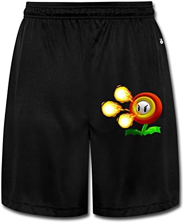 UWS DESIGN Mens Fake Fire Flower Short Pant Sweatpants Black