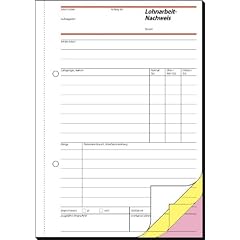 Sigel SD067 Lohnarbeits-Nachweis, 1., 2. und 3. Blatt bedruckt, selbstdurchschreibend, A5, 3x40 BL