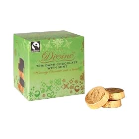 Divine Fairtrade 70% Mint Dark 10 Chocolates 100 g (Pack of 5)
