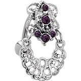 Top Drop Amethyst Purple Sovereign Belly Ring