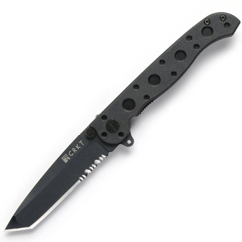 Columbia River Knife & Tool M16 EDC, Black Zytel Handle, Black Tanto Blade, ComboEdge