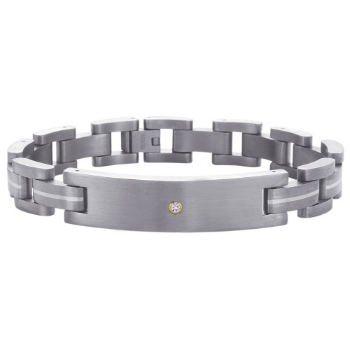 Titanium 0.05 ct. Diamond Men’s Tennis Bracelet
