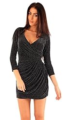 V-neck Glittering Cocktail Polyester Evening Dress/Party Dress 