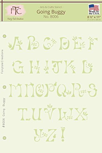 Fairytale Creations Going Buggy Alphabet Stencil, 8.5" L x 11" H