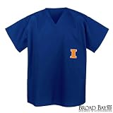 University of Illinois Scrubs Top Shirt- Fighting Illini Logo For HIM or HER -Officially Licensed NCAA College Logo Apparel For HIM or HER SEARCH BROAD BAY SCRUB FOR OTHER College Logo Apparel Unique GIFT Ideas for Man Men Woman Women Ladies Nurses
