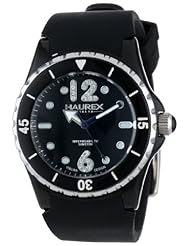 Haurex Italy Womens PN379DNS Beauty Black Dial Rotating Bezel Crystal Watch