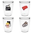 At the Movies 16 oz Insulated Beverage Tumblers Set, Clear (4 designs)
