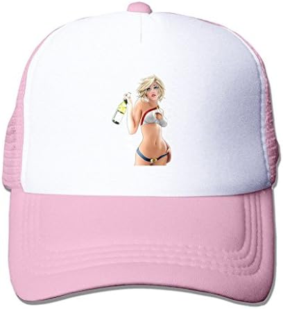 LIANBANG Power Girl Adjustable Printing Snapback Mesh Hat Unisex Adult Baseball Mesh Cap Pink