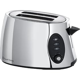 Russell Hobbs 18029 2-Slice Stylis Compact Toaster in Polished Stainless Steel and Black