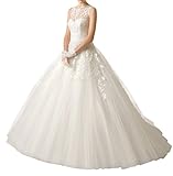 DAPENE® Women New Sweetheart Illusion Lace Sweep Bride White Wedding Dress