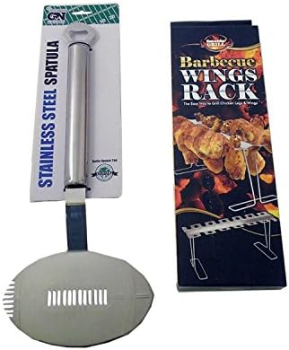 Top Barbecue BBQ Chicken Wings Rack & Football Spatula Grill Tool Set Sport NFL Cook Men Man Summer Essentials