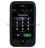 Quality Black Imitated Leather Snap-On Cover Hard Case Cell Phone Protector for Apple iPhone 3G