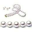 AugustinaJewelry AAA Quality 16 Inch Round 6.5-7mm White Akoya SaltWater Cultured Pearl Necklace Earrings Set