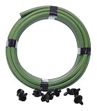 Mister Landscaper 20FT OF 1/4" GREEN FLEXIBLE VINYL W/ TEN 1/4" COUPLERS