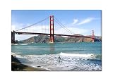 San Francisco Golden Gate Bridge and Surfer Fridge Magnet