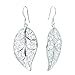 Leaf Sterling Silver Dangle Earrings title=